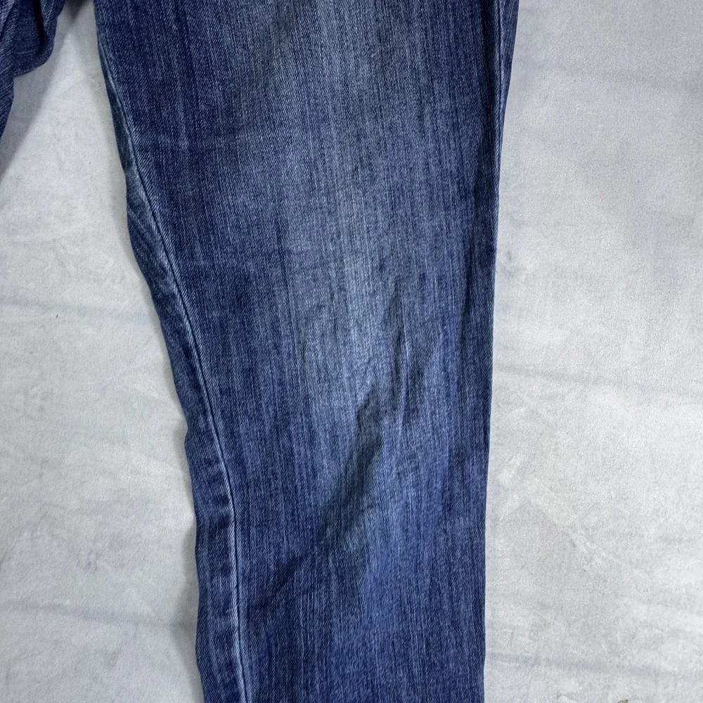 Liz Claiborne Womens Boyfriend Skinny Jeans Blue Whiskered Denim 5-Pocket 12